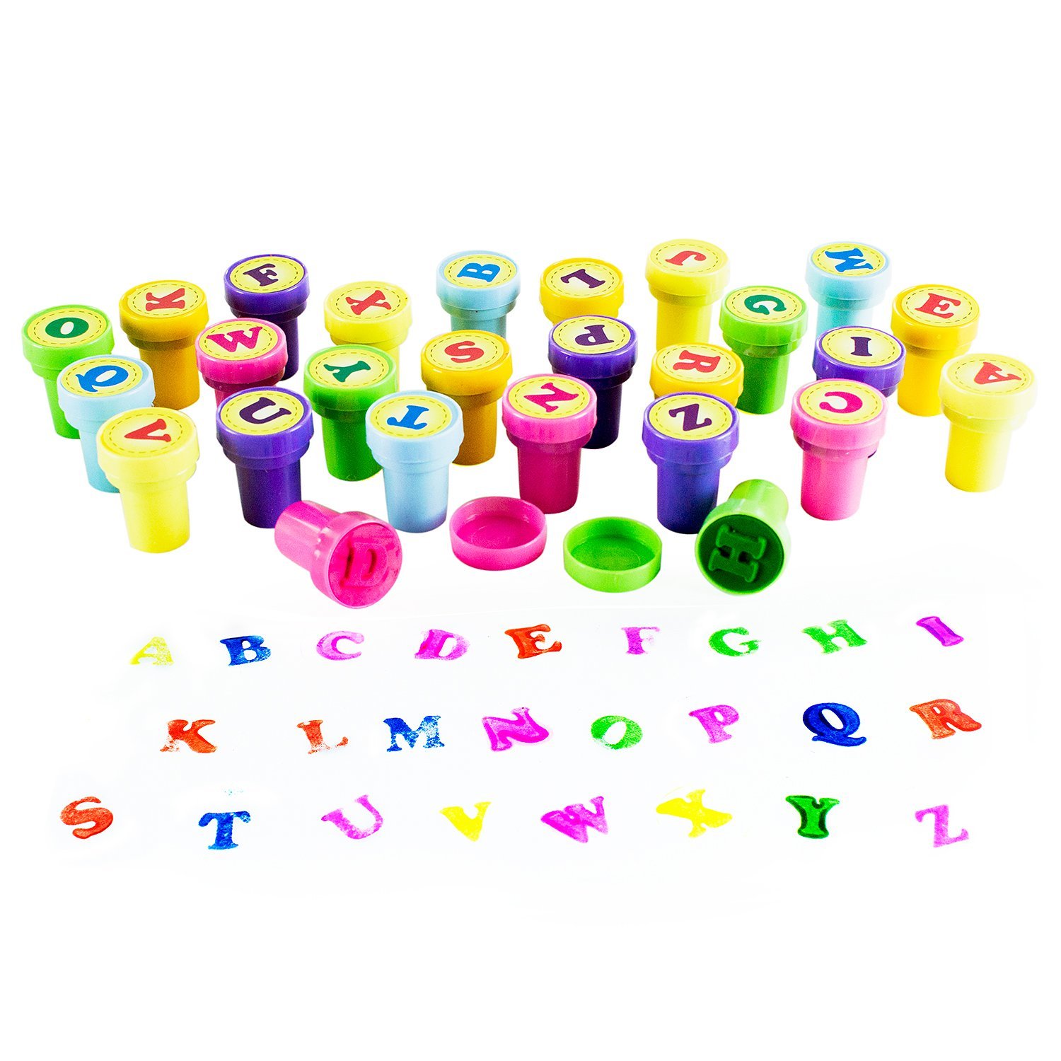 Assorted Mini Colorful Rubber Alphabet Letter Stamps for Children, Party  Favor Gifts, Arts & Crafts Projects (26 Pieces) by Super Z Outlet 